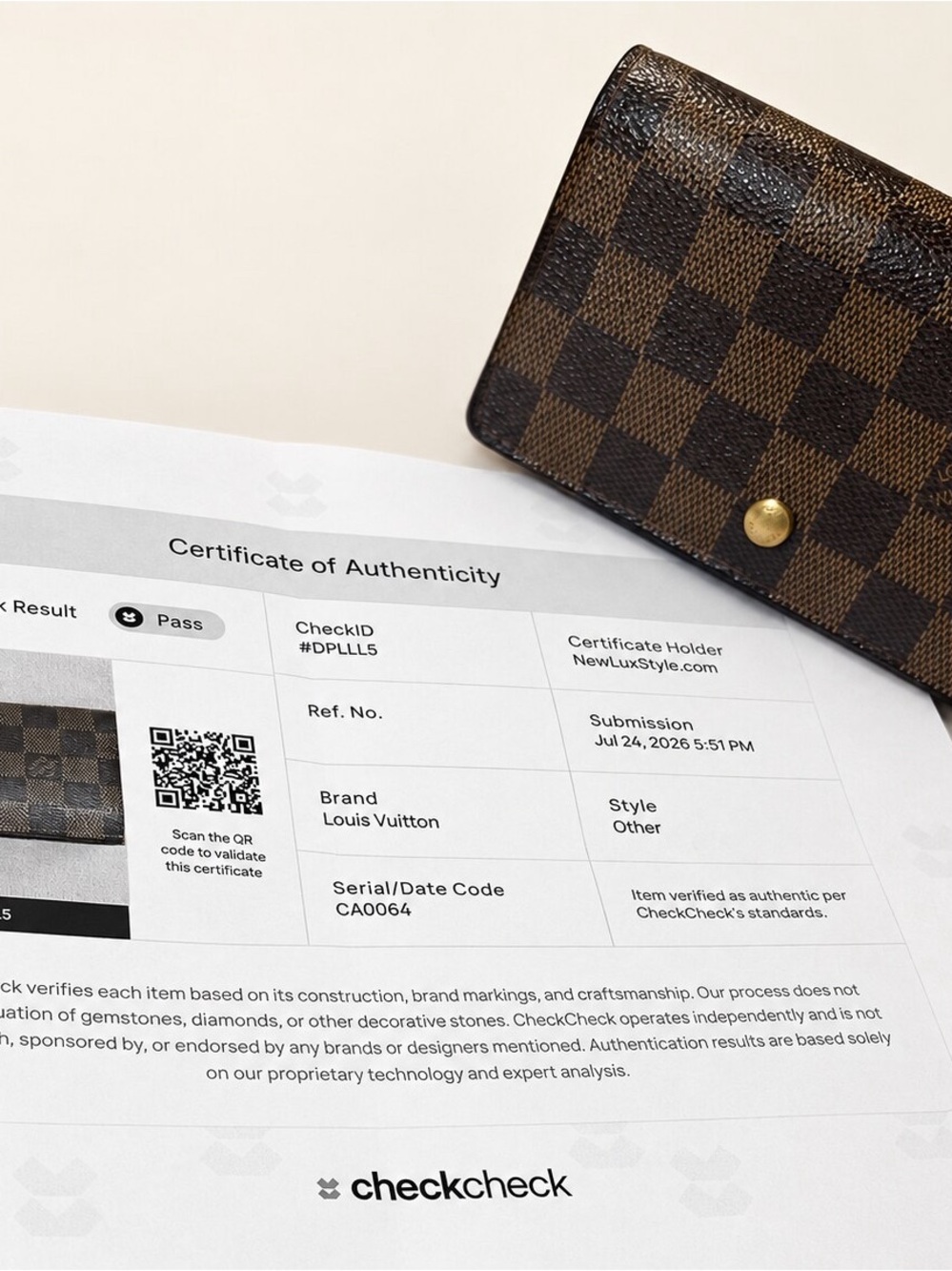 Louis Vuitton Dark Brown Damier Canvas Snap Card Holder